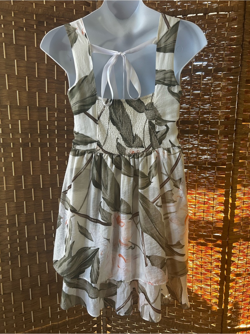 Express Floral Ruffle Dress Large Sleeveless Tiered Mini Summer - Picture 5 of 6